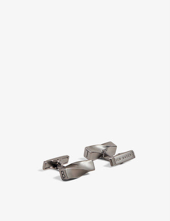 Garden Tools twisted silver-plated cufflinks