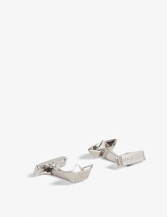 Deep Paper boat silver-plated cufflinks