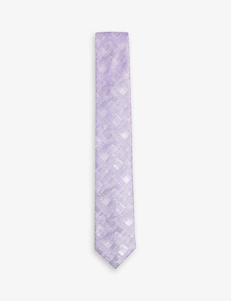 Pixel textured-pattern silk tie