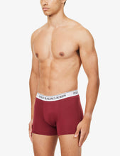 Pack of three branded-waistband stretch-cotton trunks