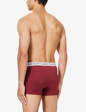 Pack of three branded-waistband stretch-cotton trunks