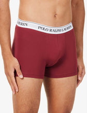 Pack of three branded-waistband stretch-cotton trunks