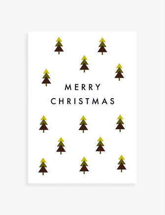 Tree-print Christmas card 12.3cm x 8.8cm