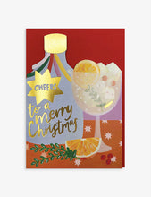 Cheers To A Merry Christmas cut-out Christmas card 17.2cm x 12.5cm