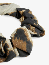 Leopard-print lyocell-blend scrunchie