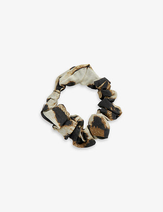 Leopard-print lyocell-blend scrunchie