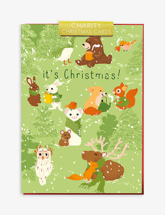 Winter animals charity Christmas card pack of six