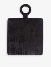 Brushed small mango-wood square serving board 27.5cm