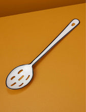 Enamel-coated iron slotted spoon 33cm