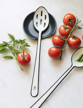 Enamel-coated iron slotted spoon 33cm