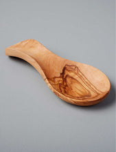 Grained olive-wood spoon rest 21.5cm