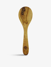 Grained olive-wood serving spoon 25.5cm