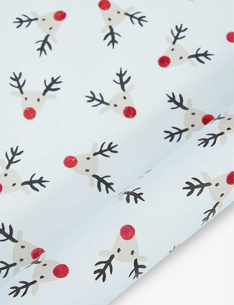 Fun Reindeer graphic-print recycled wrapping paper 2m
