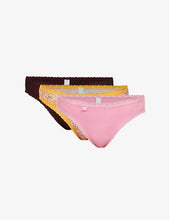 Pack of three 24/7 Weekend mid-rise stretch-cotton briefs