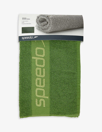 Logo-border cotton-terry towel