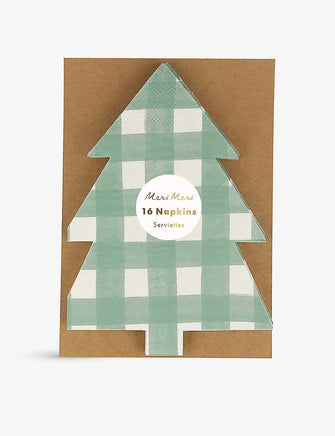 Meri Meri gingham tree-shaped napkins