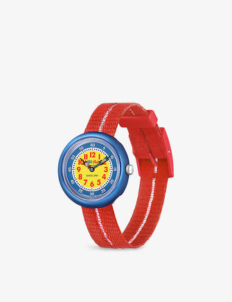 FBNP188 Retro Red bio-sourced plastic and recycled PET-blend watch