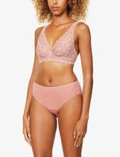 Moments mid-rise lace and cotton briefs