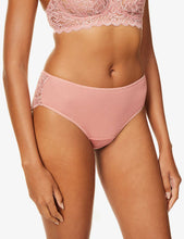 Moments mid-rise lace and cotton briefs