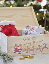 Grained wooden Christmas Eve box 14cm x 28cm