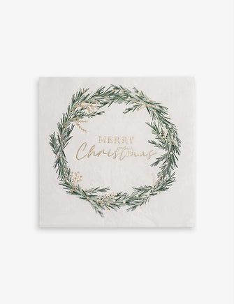 Ginger Ray Wreath paper napkins pack of 16