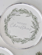 Ginger Ray Merry Christmas Wreath paper plates pack of eight