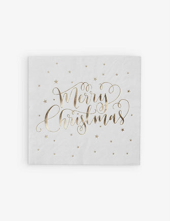 Merry Christmas foiled paper napkins pack of 20