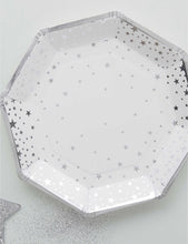 Ginger Ray silver foiled star paper plates pack of eight