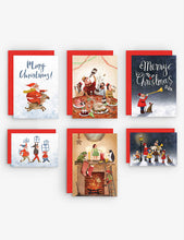 Christmas Scenes illustrated-print pack of 12 Christmas cards 10.5cm x 14.8cm