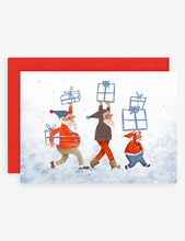 Christmas Scenes illustrated-print pack of 12 Christmas cards 10.5cm x 14.8cm