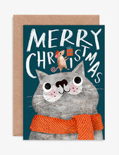 Christmas Animals illustrated-print pack of 12 Christmas cards 10.5cm x 14.8cm