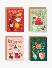 Christmas Recipes illustrated-print pack of eight Christmas cards 14.8cm x 10.5cm