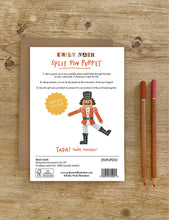 Nutcracker split-pin puppet Christmas card 21cm x 14.8cm