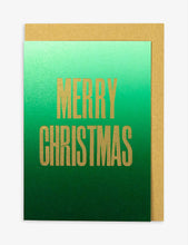 Merry Christmas handmade letterpress Christmas card 14cm