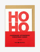 Ho Ho Ho handmade letterpress Christmas cards pack of six