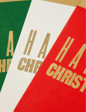 Happy Christmas handmade letterpress Christmas cards pack of six