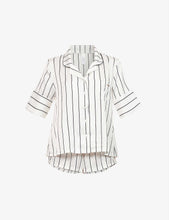 Alma striped stretch-woven pyjama set