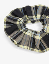 Seersucker organic-cotton-blend scrunchie