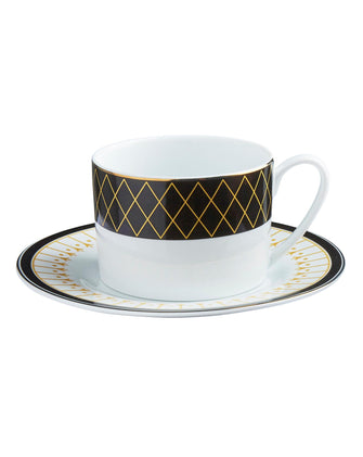 Portmeirion Modern Metallic Teacup & Saucer Set of 2