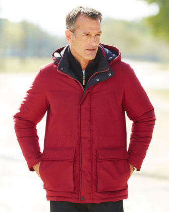 Premier Man Burgundy Car Coat