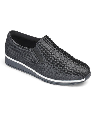 Heavenly Soles Slip On Textured Leisure Shoes Wide E Fit