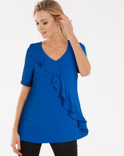 Cobalt Blue Frill Front Blouse