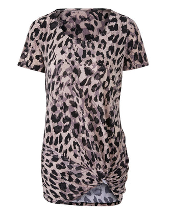 Leopard Print Twist Knot Top