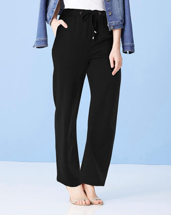 Satin Tapered Leg Trousers Regular