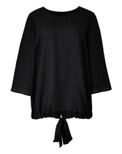 Black Kimono Sleeve Tie Back Top