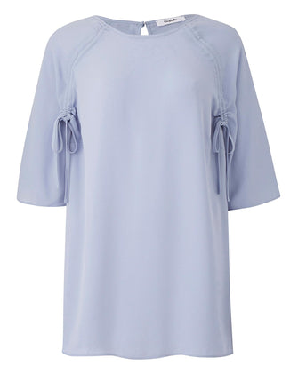 Zen Blue Ruched Raglan Sleeve Top