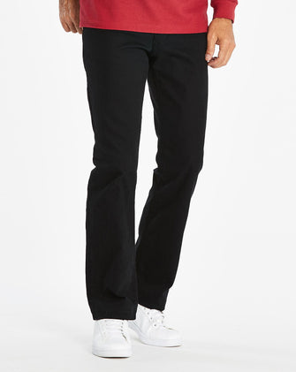 Straight Gabardine Black Jeans 35 in