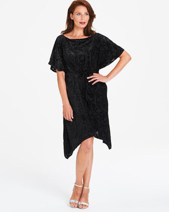 Gina Bacconi Hanky Hem Embellished Dress