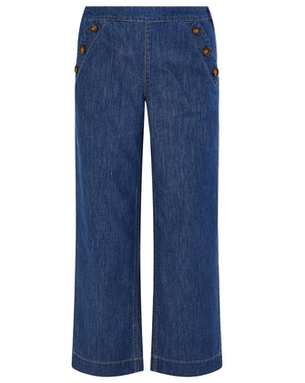 Monsoon Denim Pull On Crop Flared Jeans