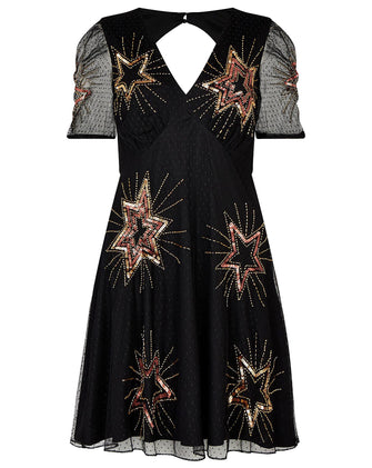 Monsoon Bronwyn Sequin Star Short Dress